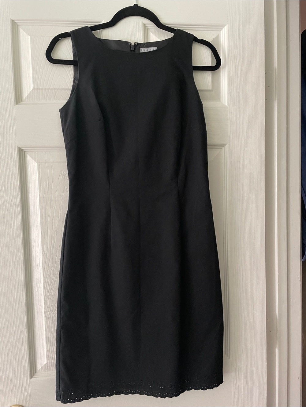 Collection Black Sleeveless Mini Dress with Eyelet Hem